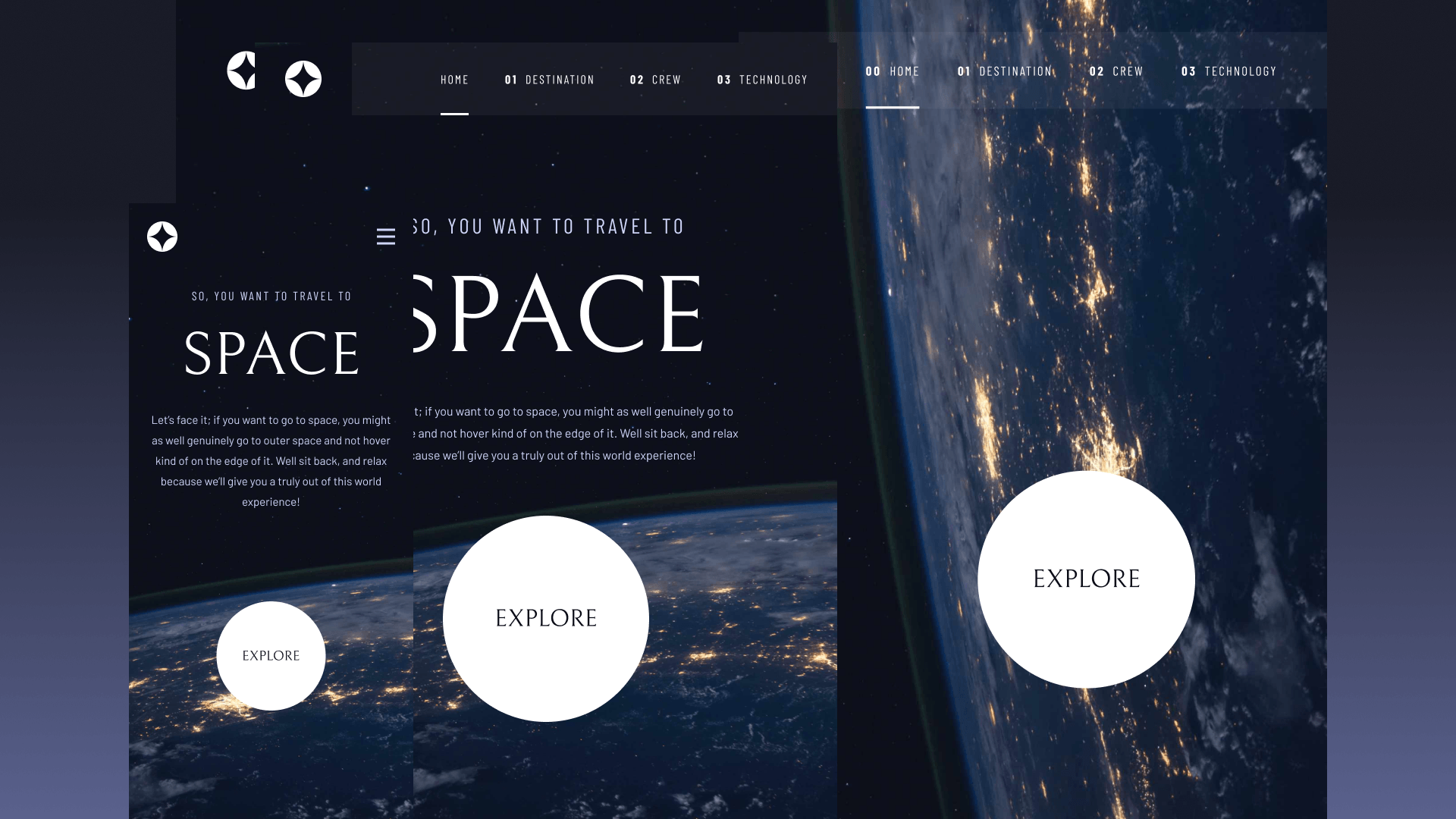 Space tourism website